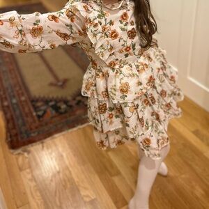 Janie and Jack Floral Ruffle Dress 7 EUC